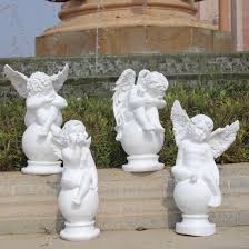 Polyresin White Angel Statue Garden