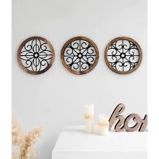 Rustic Wall Decor 3 Pack Round Wall Art