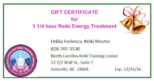 reiki treatment gift certificate