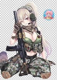 Anime, anime girls, long hair, gun, weapon, indoors, standing. Anime Weapon Girls With Guns Firearm Png Clipart Anime Assault Rifle Cartoon Cg Artwork Ecchi Free