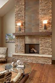 Modern Stone Fireplace Mantel Photos