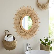 Vintiquewise Qi004518 Natural Creative Home Decor Hanging Paper Rope Wall Circle Sun Flower Shape Mirror