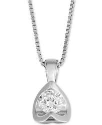 Diamond Tension Set 18 Pendant Necklace 5 8 Ct T W In 14k Gold