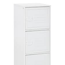 homcom white 3 tier mobile cabinet wilko