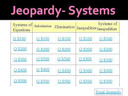 Jeopardy Systems Of Substitution