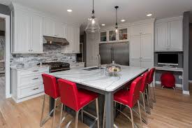 New on the market a charming english cottage in highland park. White Grey And Red Kitchen Transitional Kitchen Other By Minnesota Cabinets Des Moines Showroom Houzz