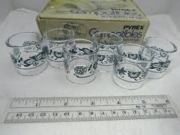 6 pyrex compatibles glass napkin rings