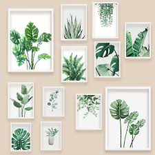 Botanical Green Wall Art Prints Plant