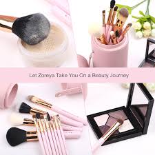 zoreya makeup brush set 12pcs pink