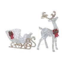 Did you scroll all this way to get facts about outdoor reindeer? 2 Piece Reindeer Sleigh Pre Lit Christmas Decor Outdoor Indoor Noma Us