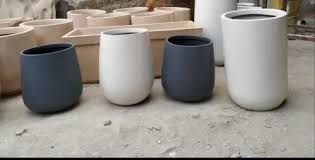 Fiber Round Planter For Interior Size