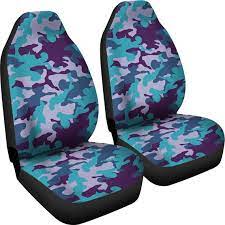 Teal Camouflage Car Seat Covers