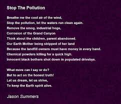 stop the pollution poem by jason summers