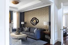 It's essential to have raw wood elements and greenery that can be found in every room. Navy Gold Living Room Ideas Photos Houzz