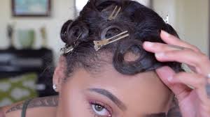 Hair color ideas for short curly pixie cut. How To Pin Curl Style Short Hair Youtube