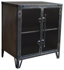 Metal Cabinet With Two Glass Doors