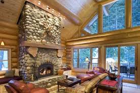Standout River Rock Fireplace Pictures