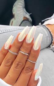 Gently press the centre of the mixture with the brush. 46 Best Nail Art Ideas For Your Hands Page 22 Long White Nails Best Acrylic Nails Glitter Nails Acrylic