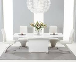 Imperia 6 grey high gloss pedestal dining table and 6 modern chairs. Extending High Gloss Dining Table Sets