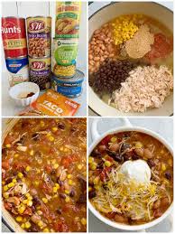 7 can en taco soup together as