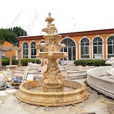 Tan Color Stone Marble Water Fountain