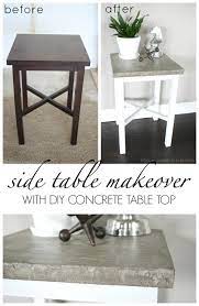 Side Table Makeover With Concrete Top