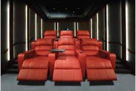 red leather home theatre recliner