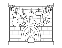 Printable Fireplace Coloring Page