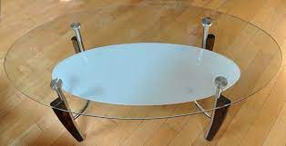2 Tier Oval Glass Top Coffee Table By