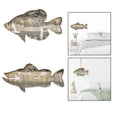 Wooden Fish Wall Decor Art Hanging Home