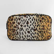 lancome cheetah makeup bag women large