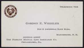 In june 2000, reliance insurance company stopped writing virtually all new and renewal property and casualty business. Business Card For Gordon E Wheeler General Agent The Fidelity Mutual Life Insurance Company Philadelphia Pennsylvania Undated Digital Commonwealth