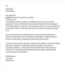 Lab Assistant Cover Letter Sample