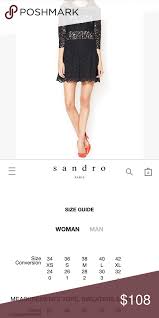 Sandro Black Lace Striped Dropped Waist Dress Sandro Black