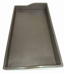 Leatherette Silver Minibar Tray Shape