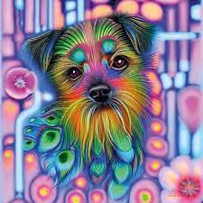 Colored Dog Pop Art Digital By Anna