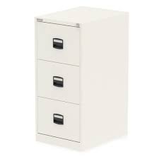 bisley 3 drawer filing cabinet chalk white