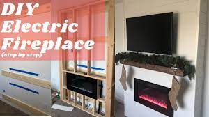 diy electric fireplace wall step by