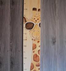 Wooden Giraffe Growth Chart Scale Growth Chart Measures Child Baby