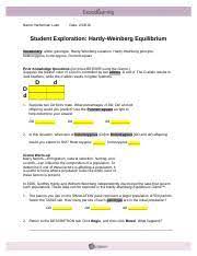 Something other than reshuffling process in sexual reproduction is required to change of allele frequencies in a population. Student Exploration Hardy Weinberg Equilibrium Answer Key Docx Student Exploration Hardy Weinberg Equilibrium Answer Key Download Student Course Hero