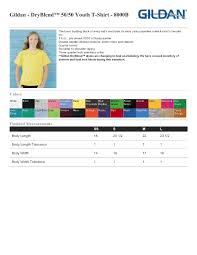 Gildan Short Sleeve Youth T Shirt Size Chart Rldm