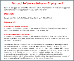 Personal Reference Letter 11 Samples Formats Writing Tips