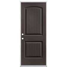 Masonite 32 In X 80 In Cheyenne 2 Panel Right Hand Inswing Painted Smooth Fiberglass Prehung Front Exterior Door No Brickmold Willow Wood
