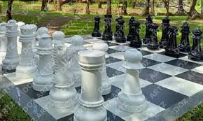 Blue Frp Garden Decor Large Chess Set 3