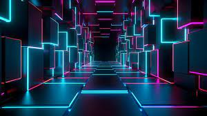 neon lights wallpaper 4k 3d render