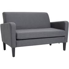 Homcom Linen Modern Curved 2 Seat Sofa
