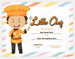 little chef certificate templates for