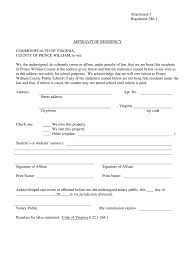 residency affidavit template fill