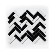 Making subway tile walls more interesting is easy if you build your own toothed wall edge. Herringbone Black And White Matt 31 8cm X 24 7cm Wall Floor Mosaic
