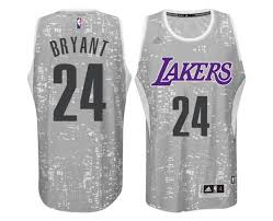 Nike los angeles lakers kobe bryant black mamba city edition swingman jersey black/gold. Los Angeles Lakers 24 Kobe Bryant City Lights Gray Swingman Jersey